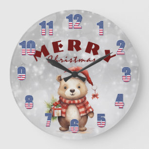 Christmas greeting  large clock