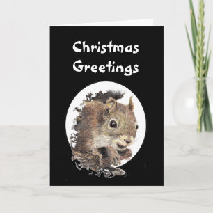 Christmas Greeting Original Nutcracker Squirrel Holiday Card