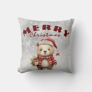 Christmas greeting  throw pillow