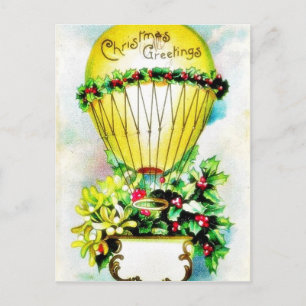 Christmas greeting with christmas balloon holiday postcard