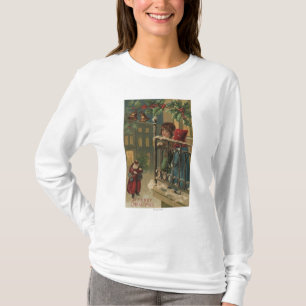 Christmas GreetingKids Watching Santa T-Shirt