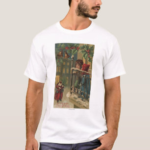 Christmas GreetingKids Watching Santa T-Shirt
