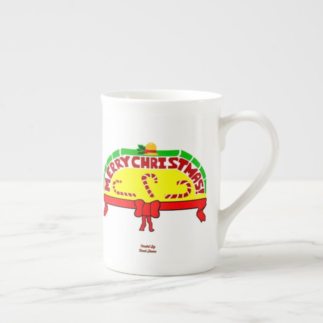 Christmas Greetings Bone China Mug (Right)