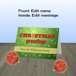 Christmas greetings candle personalized holiday card