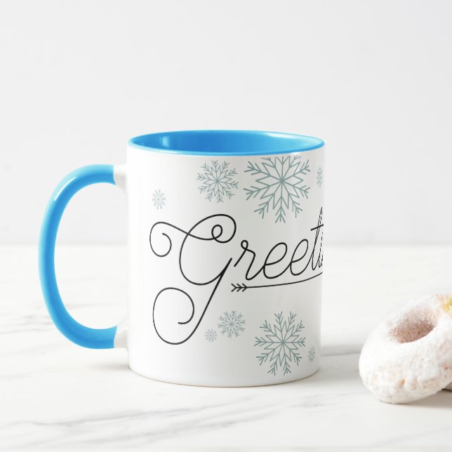 Christmas Greetings Custom Branded Mug (With Donut)