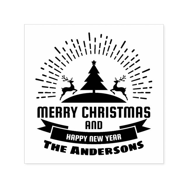Christmas Greetings custom Name Self-inking Stamp (Design)