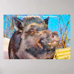 Christmas Greetings Dad Hunter Gatherer Poster