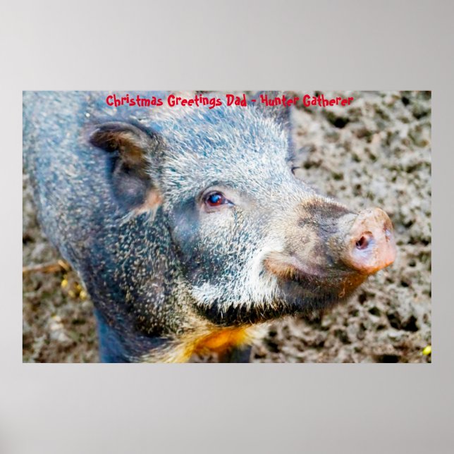 Christmas Greetings Dad Hunter Gatherer Poster (Front)