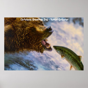 Christmas Greetings Dad Hunter Gatherer Poster