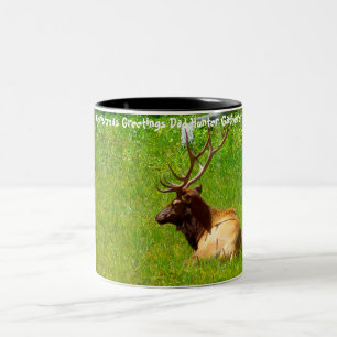 Christmas Greetings Dad Hunter Gatherer Two-Tone Coffee Mug