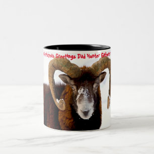 Christmas Greetings Dad Hunter Gatherer Two-Tone Coffee Mug