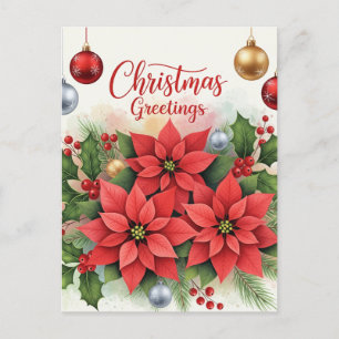 Christmas Greetings, Festive, Holiday Postcard