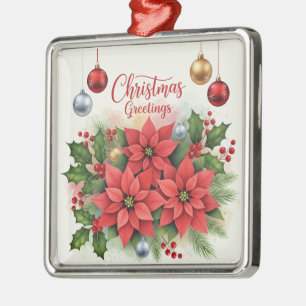 Christmas Greetings, Festive, Metal Ornament