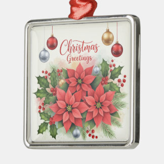 Christmas Greetings, Festive, Metal Ornament