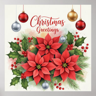 Christmas Greetings, Festive, Poster