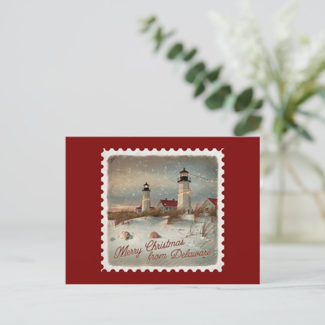 Christmas Greetings from Delaware Holiday Postcard (Standing Front)