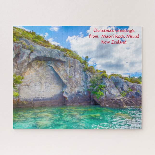 Christmas Greetings from  Maori Rock Mural Jigsaw Puzzle (Horizontal)