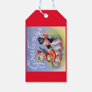 Christmas Greetings from Mr. and Mrs. Snowman Gift Tags