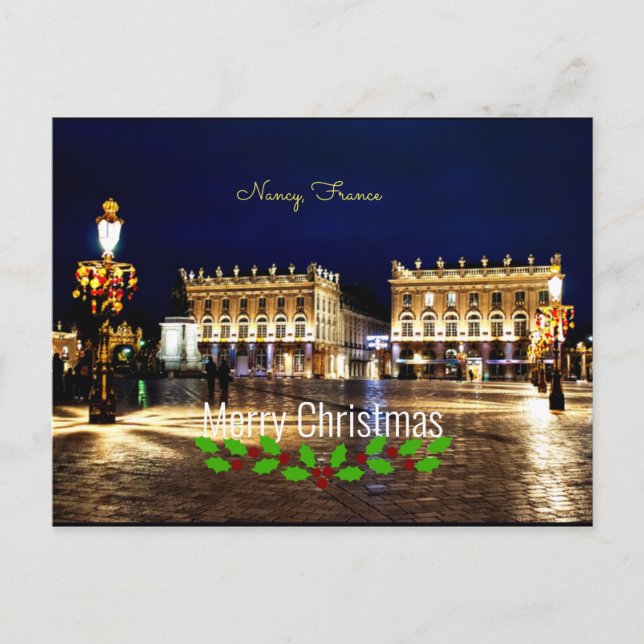 Christmas Greetings from Nancy, France Postcard (Front)