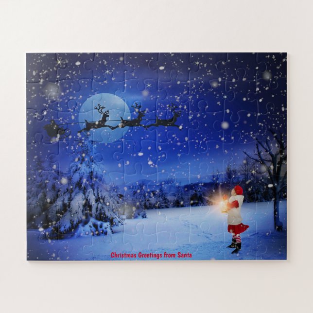 Christmas Greetings from Santa Jigsaw Puzzle (Horizontal)