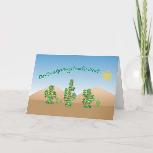 Christmas Greetings From The Desert Holiday Card (Front)