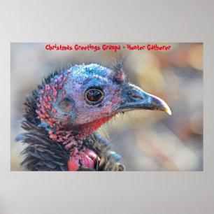 Christmas Greetings Grandpa Hunter Gatherer Poster