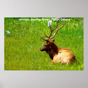 Christmas Greetings Grandpa Hunter Gatherer Poster