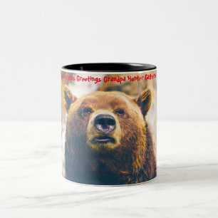 Christmas Greetings Grandpa Hunter Gatherer Two-Tone Coffee Mug