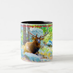 Christmas Greetings Grandpa Hunter Gatherer Two-Tone Coffee Mug