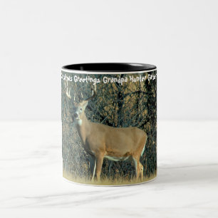 Christmas Greetings Grandpa Hunter Gatherer Two-Tone Coffee Mug