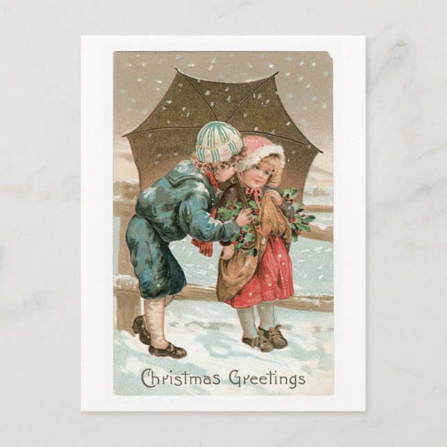 Christmas Greetings Holiday Postcard (Front)