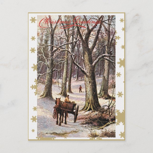 CHRISTMAS GREETINGS HOLIDAY POSTCARD (Front)