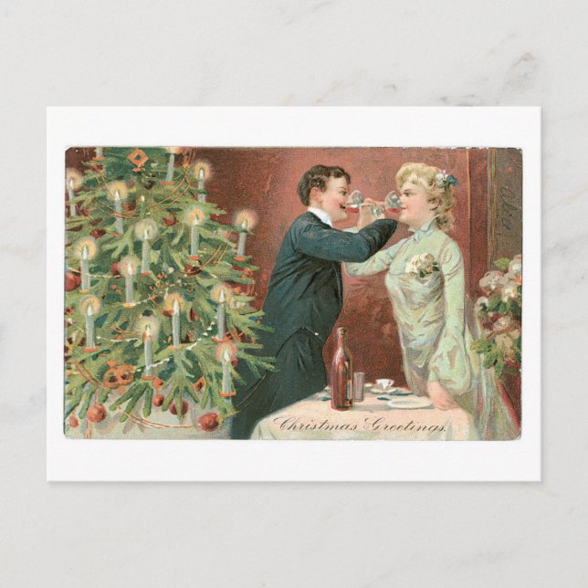 Christmas Greetings Holiday Postcard (Front)