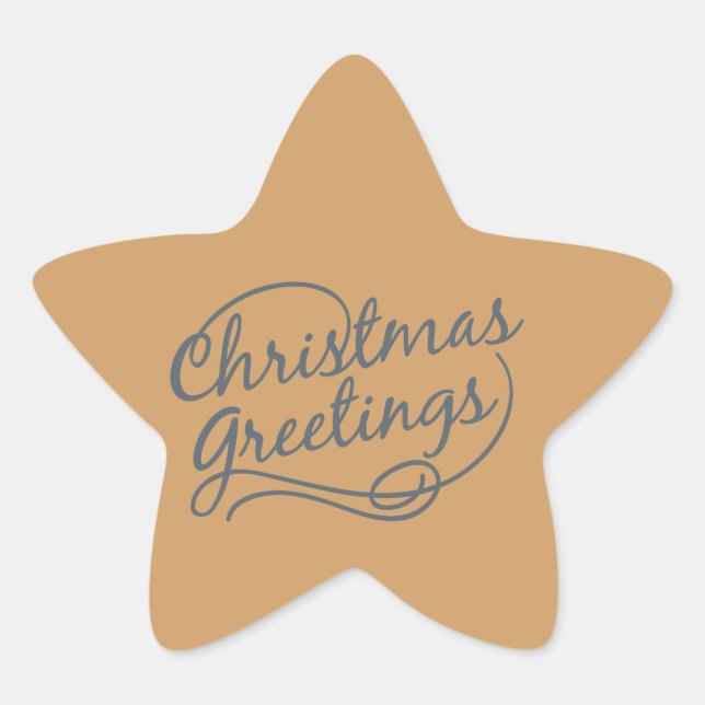 Christmas Greetings Holiday Star Stickers (Front)