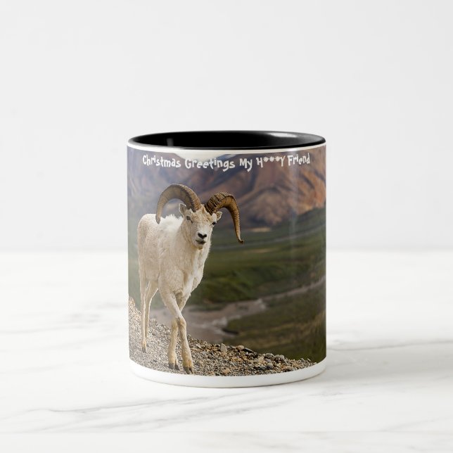 Christmas Greetings  My Honey Friend Two-Tone Coffee Mug (Center)