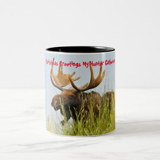 Christmas Greetings my Hunter Gatherer Two-Tone Coffee Mug (Center)