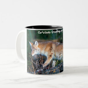 Christmas Greetings My Old Coyote Two-Tone Coffee Mug
