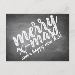 Christmas Greetings on the Chalk Board Holiday Postcard
