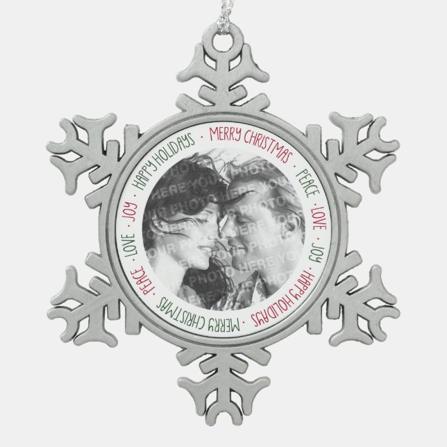 Christmas Greetings Photo Personalized ornament (Front)