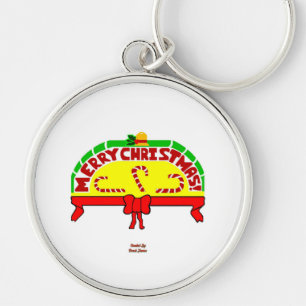 Christmas Greetings Premium Round Key Chain