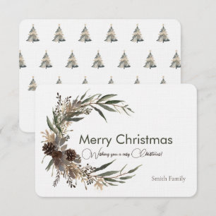 Christmas Greetings Thank You Card