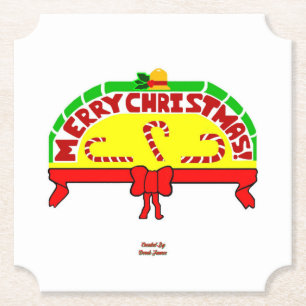 Christmas Greetings Ticket Paper Coaster