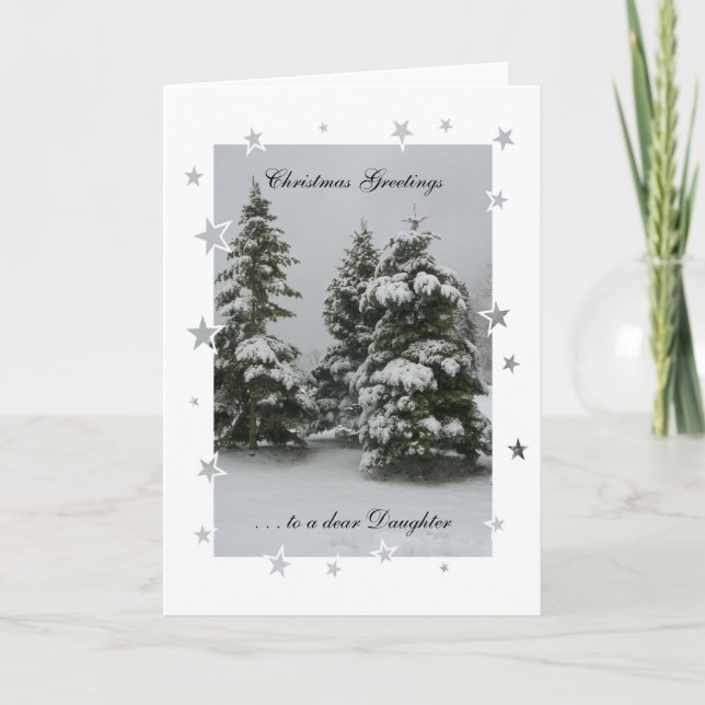 Christmas Greetings to a dear Daughter Holiday Card (Front)