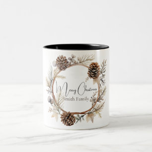 Christmas Greetings Two-Tone Coffee Mug