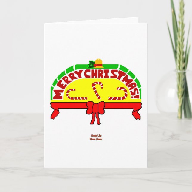 Christmas Greetings Vertical Greeting Card (Front)