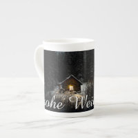 Christmas Greetings with Witch House Bone China Mu