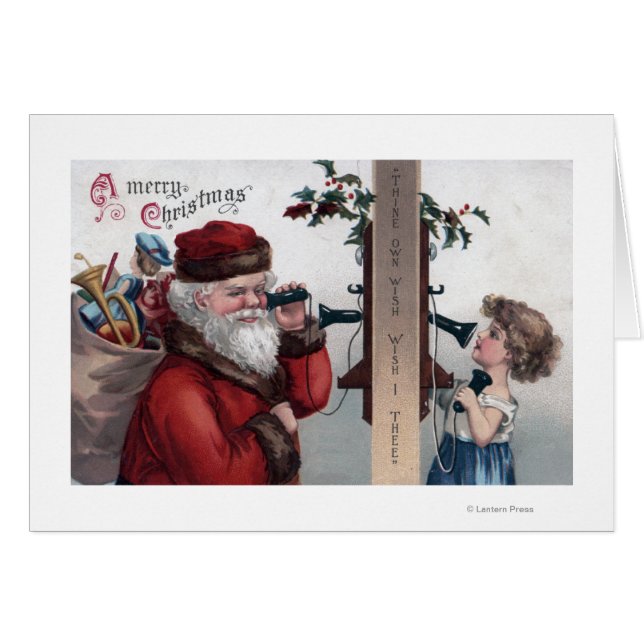 Christmas GreetingSanta and Phone (Front Horizontal)