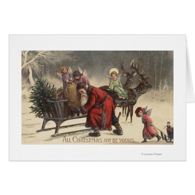 Christmas GreetingSanta and Sleigh (Front Horizontal)