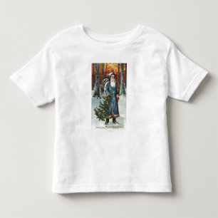 Christmas GreetingSanta in Blue Toddler T-shirt