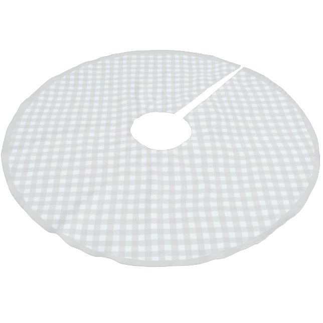 Christmas Grey Buffalo Plaid  Farmhouse BOHO Brushed Polyester Tree Skirt (Angled)